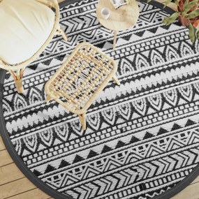Tappeto Da Esterni Arakıl Nero Ø200 Cm İn Pp /