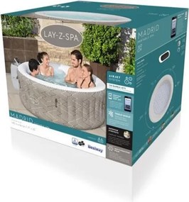 Piscina Idromassaggio Gonfiabile 180x66 cm Tonda Lay-Z-Spa Madrid AirJet Bestway 60055