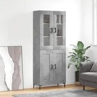 Credenza Grigio Cemento 69,5x34x180 cm in Legno Multistrato 3198341