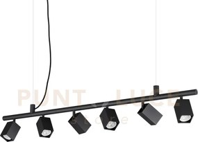 Dynamite sospensione con 6 faretti orientabili quadrati attacco gu1...