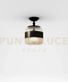 Futura soffitto p ambra ottone montatura nero opaco 1 luce attacco e27