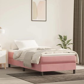 Materasso A Molle Insacchettate Rosa 80x200x20 Cm İn Velluto /