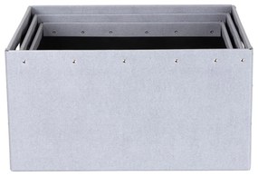 Set di 3 scatole di cartone grigio chiaro Ture - Bigso Box of Sweden