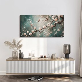 Quadro su tela – Ramo primaverile con uccellini