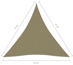 Parasole a Vela Oxford Triangolare 4x4x4 m Beige