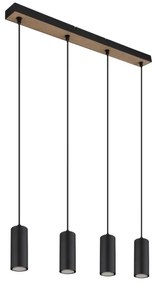 Globo 57911-4HBW - Lampadario a sospensione con filo ROBBY 4xGU10/35W/230V nero/marrone