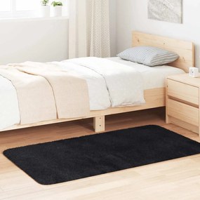 Tappeto Shaggy A Pelo Lungo Navarra Nero 80x150 Cm Poliestere /