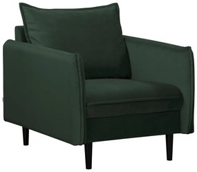 Poltrona verde scuro con rivestimento in velluto Juli – Ropez