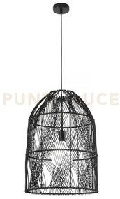 Lampadario a sospensione ancella legno 1 luce attacco e27 40x40x212...