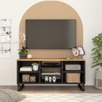 Mobile TV 100x33x46cm Legno Massello Mango e Legno Multistrato 351966