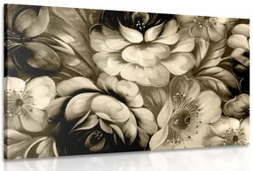 Quadro su tela – Mondo impressionista dei fiori in versione seppia