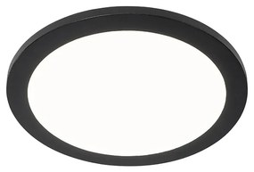 Plafoniera nera 30 cm con LED dimmerabile a 3 livelli IP44 - Steve