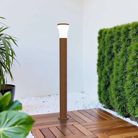 Paletto da Giardino 100cm Acciaio Inox CORTEN IK06 IP54 E27 Serie DELTA Colore Corten