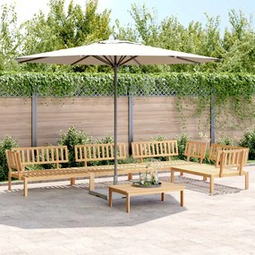 Set divano pallet da giardino 5 pz in legno massello di acacia