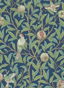 Morris & Co Carta da parati Bird & Pomegranate - Blue/ Sage