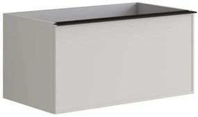 Mobile da bagno sospeso sotto lavabo L 80 x H 40 x P 45.5 cm grigio opaco, 2 cassetti Pixel