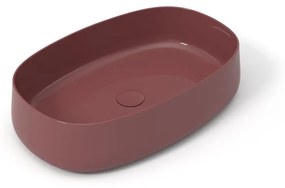 Lavabo da appoggio OLYMPIA CERAMICA ovale piletta non inclusa in ceramica L 60 x H 15 x P 40 cm rosso piletta non inclusa