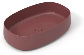 Lavabo da appoggio ovale in ceramica L 60 x H 15 x P 40 cm rosso