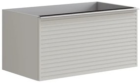 Mobile da bagno sotto lavabo Pixel stripes frontale grigio pastello e maniglia alluminio brillante laccato opaco L 80 x H 40 x P 45.5 cm 1 cassetto, lavabo non incluso