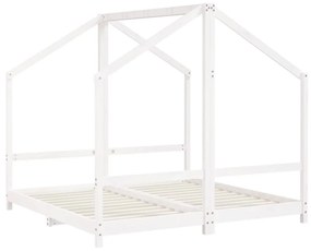 Giroletto per bambini bianco 2x(80x160)cm legno massello pino
