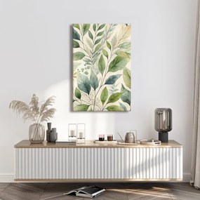 Quadro su tela – Foglie verdi ad acquerello
