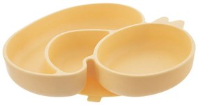 Piatto per bambini giallo in silicone 19x19,5 cm Chicken – Orion