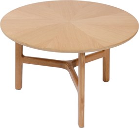 BELLUNO Frassino Naturale - TAVOLINO DA SALOTTO IN LEGNO Ø65 cm ROTONDO MODERN CLASSIC