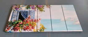 Quadri 5 pezzi – Casetta e vista sul mare