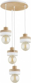 Lampadario sospeso con cavo LARSO 4xE27/15W/230V bianco/beige