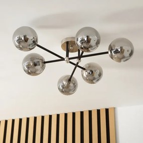 Brilagi - Lampadario a soffitto MALIVA 6xE14/15W/230V cromo satinato/fumé