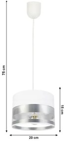 Lampadario su catena MILO 1xE27/60W/230V argento