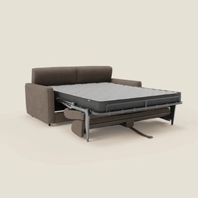 Nivon Divano letto moderno materasso H16 cm con poggiatesta in tessuto impermeabile T25 marrone