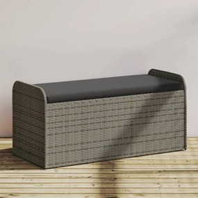 Cassapanca Con Cuscino Grigia 115x51x52 Cm İn Polyrattan /