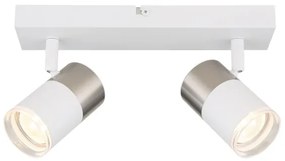 Globo 57851-2 - Faretto BRISBON 2xGU10/25W/230V bianco/cromo