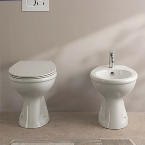 Wc singolo tradizionale in ceramica con scarico a terra linea Zeta
