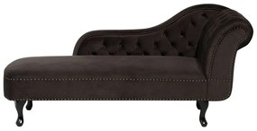 Chaise longue destra in velluto marrone NIMES Beliani