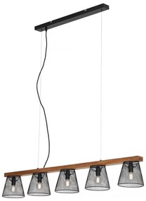 Briloner 4077-055 - Lampadario a sospensione con cavo WOOD & STYLE 5xE14/25W/230V