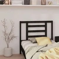 Testiera per Letto Nera 96x4x100 cm in Legno Massello di Pino cod mxl 46455