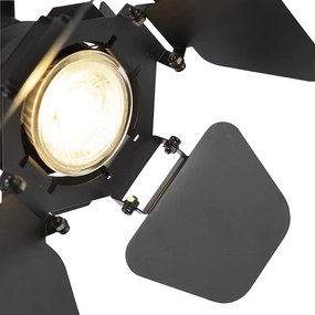 Faretto da studio industriale nero GU10 con alette - Movie