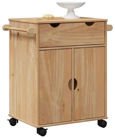 Carrello Da Cucina Otta 59x45x80 Cm İn Legno Massello Di Pino /