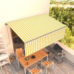 Tenda Retrattile Automatica Con Parasole 4x3m Gialla Bianca /