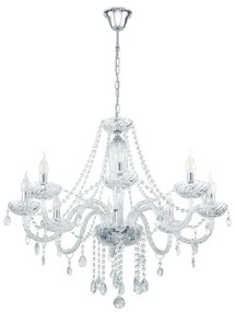 Lampadario Neoclassico Basilano 1 nichel 8x E14 Ø82cm EGLO