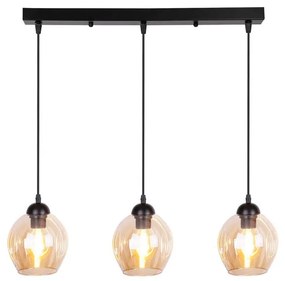 Lampada a sospensione nera con paralume in vetro 14x70 cm Aspa - Candellux Lighting