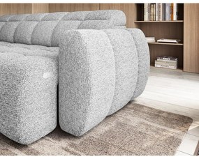 Divano angolare grigio chiaro allungabile/con contenitore (con penisola a sinistra/a L) e rivestimento in bouclé Falconn – ELTAP