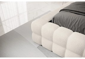 Letto matrimoniale imbottito bianco con contenitore e rete inclusi 160x200 cm Dizzle – ELTAP