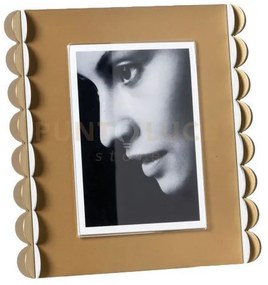 Portafoto di design volans grande oro laccato,bianco marmo,oro lacc...