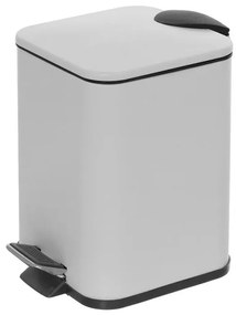 Pattumiera bagno 3lt in acciaio bianco con apertura a pedale e cesto estraibile