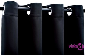vidaXL Tenda Oscurante con Anelli in Metallo Nera 290x245  cm