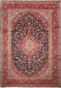 Kashan Tappeto persiano 420 x 300 Blu (Iran) Annodato A Mano