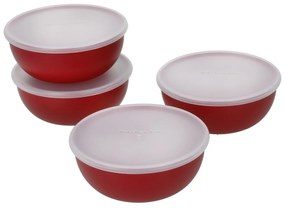 Set 4 ciotole rosse con coperchio KitchenAid